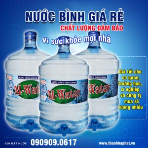 Nước uống đóng bình giá rẻ M-Water 20L
